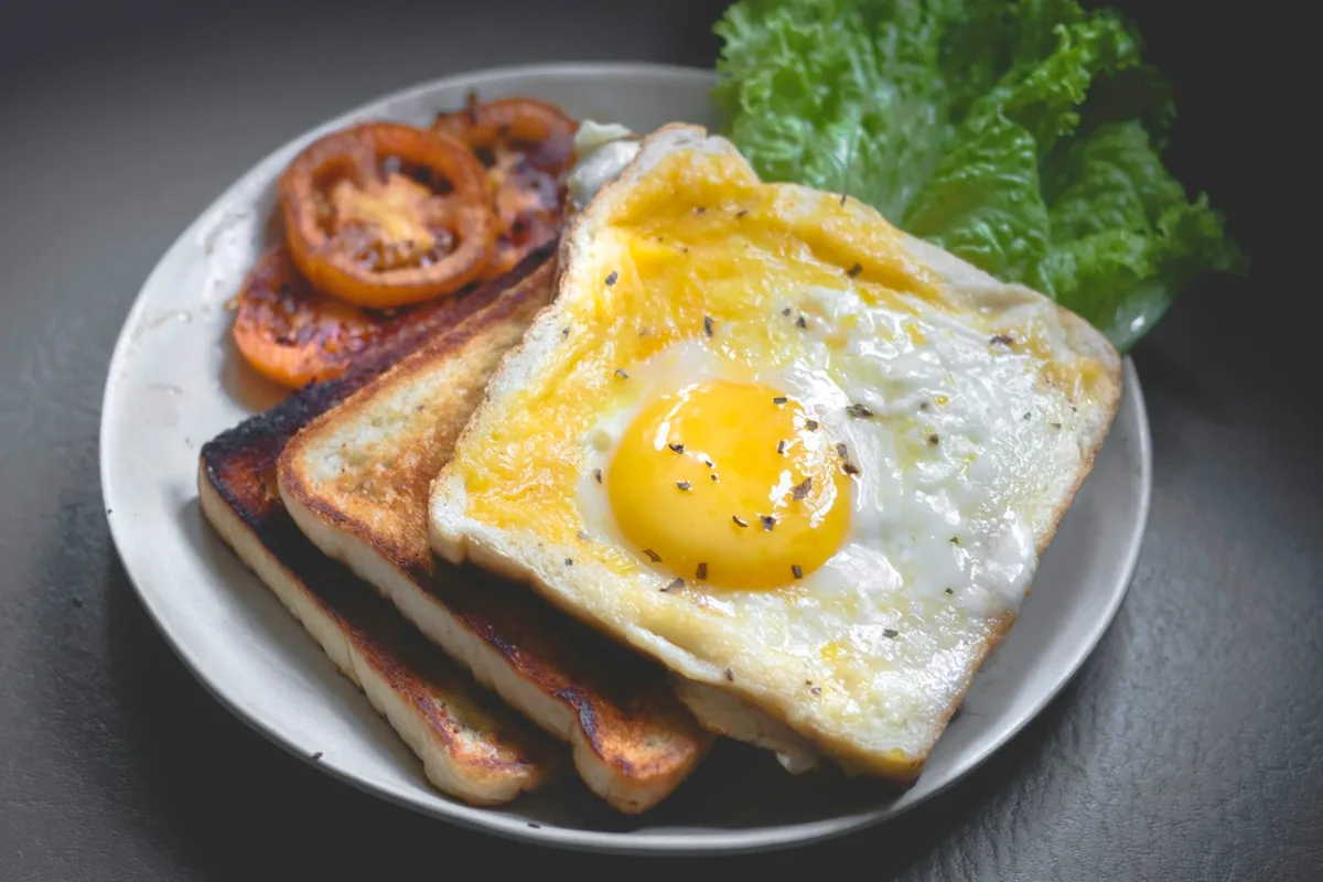 Eggs and toast served for a leisurely breakfast